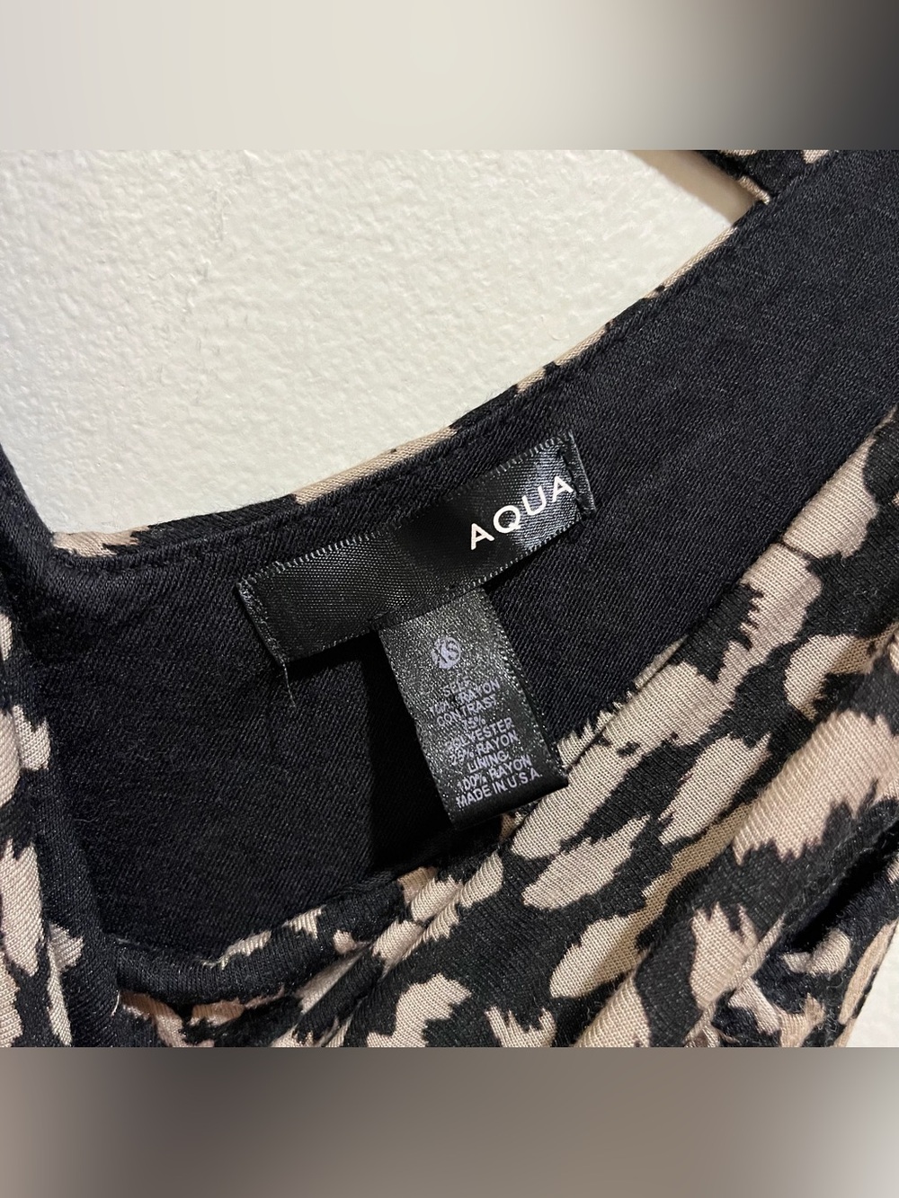 Aqua Brand Black and Beige Animal Print Sleeveless Mini Dress - Women’s Size XS - Picture 3 of 5